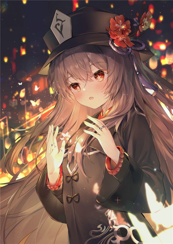 原神胡桃4K8K超清壁纸立绘p站pixiv原画插画海报画集 - 小米ACG - 二次元爱好者的ACG聚集地